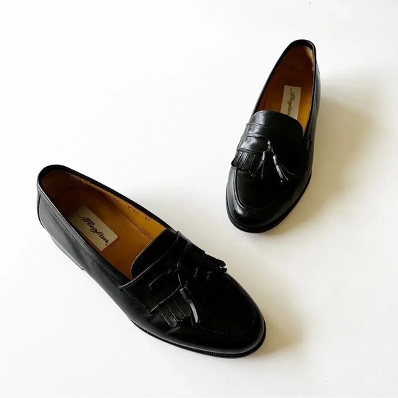Mezlan Santander Black Leather Loafer Men’s Size 8M Kiltie Work Dress Shoe Spain